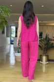 Made in Italy Benji Linen Panel Wave Vest Flamingo *